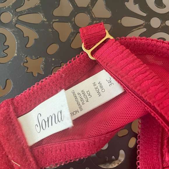 Soma Bra in Rich Red & Lace Detail Size 34C - Picture 3 of 3